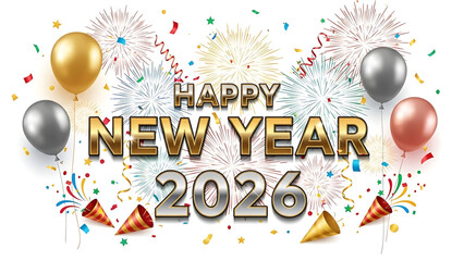 Festive Celebration for Happy New Year 2026 with Balloons