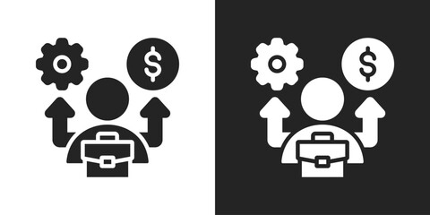entrepreneur Icon In Black And White Glyph Style