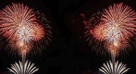 Fireworks display with transparent background