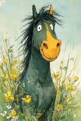 New Year greeting cards with horses