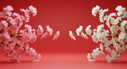 Floral display with transparent background