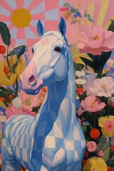 New Year greeting cards with horses