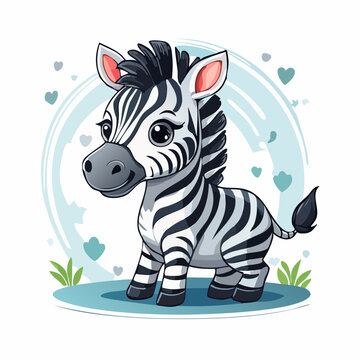 s&uuml;&szlig;es Baby Zebra - Cartoon Comic Stil