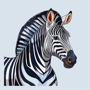 Kopf von einem Zebra - Cartoon Comic Stil