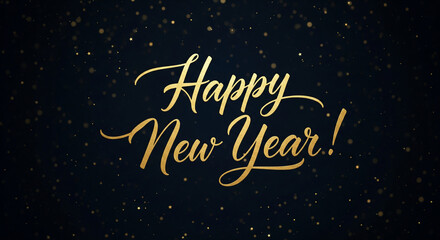 Happy new year text with transparent background