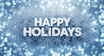 Happy holidays festive greeting with snowflakes