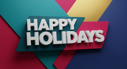 Happy holidays text on abstract background