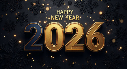 Happy new year 2026 celebration with transparent background