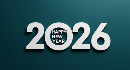 Happy new year 2026 typography