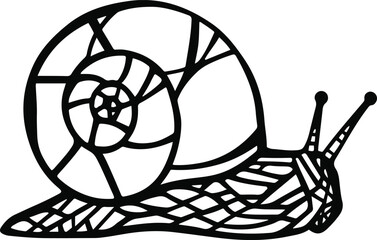 Abstract snail interpretation using geometric lines forming a stylized shell © MST Rohima