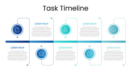 Simple and clean timeline graphic showing tasks or project steps. Horizontal layout with clear labels and milestones. Great for business, planning, or presentations. Easy to edit and use.