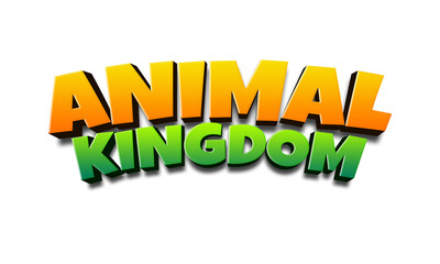 Animal kingdom text on transparent background