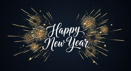 Happy new year fireworks display