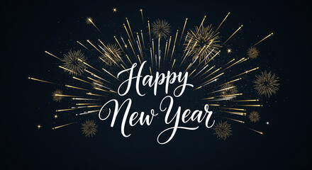 Happy new year fireworks display
