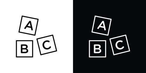 Abc icon design element. Linear style vectors © Win