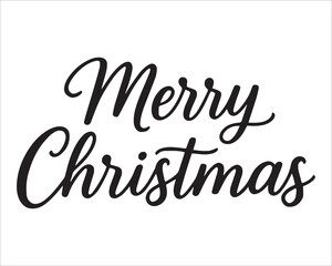 Merry Christmas Typography Black On White