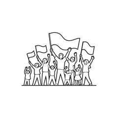 Cheering Adults and Children – Minimal Vector Design

