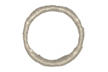 Glittering gold circle light frame on transparent background