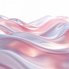 Obraz premium Abstract 3D Smooth Waves with Glossy Layered Shapes and Elegant Color Gradients