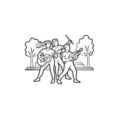 Festive Performers – Minimal Stage Illustrationt