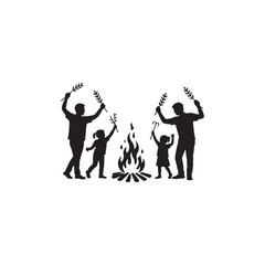 Night Celebration – Dancing Kids Around the Fire