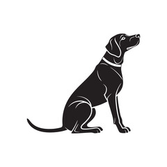 Sitting Dog Silhouette Vector Illustration