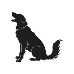 Sitting Dog Silhouette Illustration
