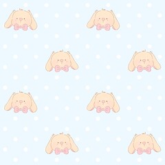 A cute pastel coquette seamless pattern featuring soft ribbons, bows, hearts, and delicate decorative elements. Perfect for gift wrapping, scrapbook paper, stationery design, textile prints, and girly