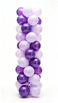 Colorful purple and lavender balloons spiral column  