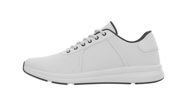 Modern white sneaker design, stylish running shoe for fitness and active lifestyle, comfortable footwear