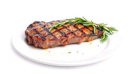 Grilled Beef Steak with Herb Garnish
