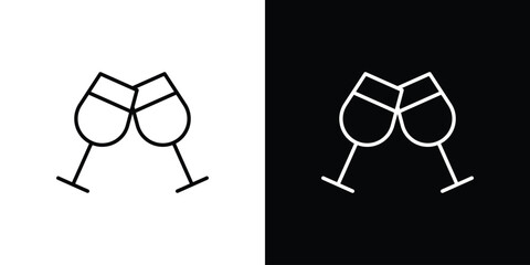 Cheers icon design element. Linear style vectors