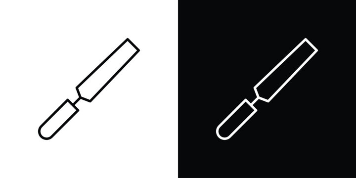 Chisel icon design element. Linear style vectors