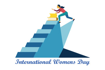 International Women’s Day Book Cliff Climbing Vector