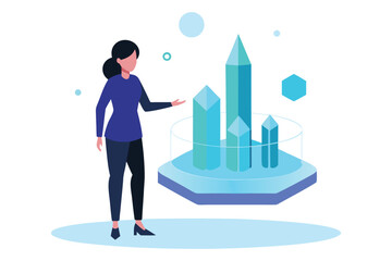 International Women’s Day Futuristic Architect Hologram Vector