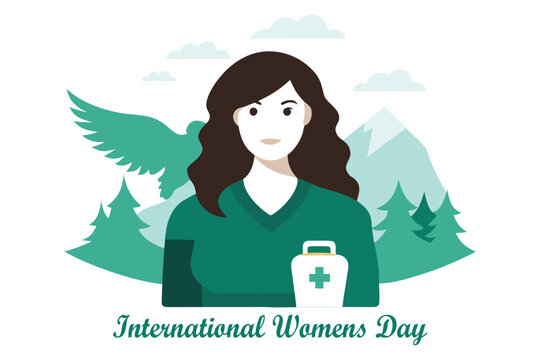 International Women’s Day Wildlife Vet Eagle Care Vector
