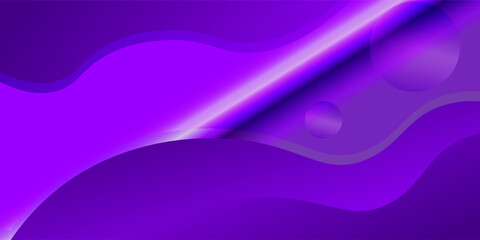 Purple geometric business banner design. Creative banner design with wave shape as template. Simple design on white horizontal banner. Vector Eps10