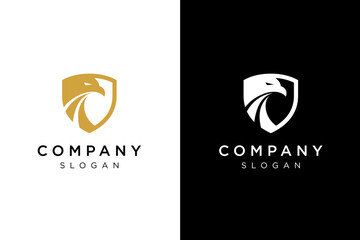 eagle head logo design blends with shield