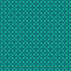Teal Geometric Seamless Pattern with Abstract Repeating Shapes