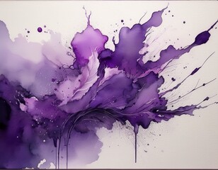 abstract purple watercolor splash on textured paper