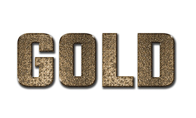 Gold text on transparent background