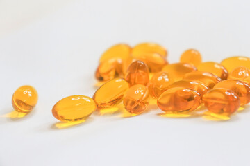 cod liver oil with white background 