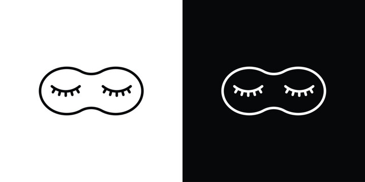 Eye mask icon design element. Linear style vectors