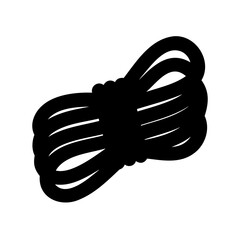 Obraz premium Illustration of a black coiled rope on a white isolated background