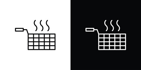 Fryer icon design element. Linear style vectors