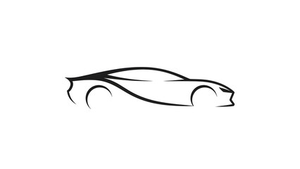 Fototapeta premium Elegant minimalist line art illustration capturing the sleek essence of a modern performance automobile, symbolizing innovation, luxury, and the thrill of motion and advanced design