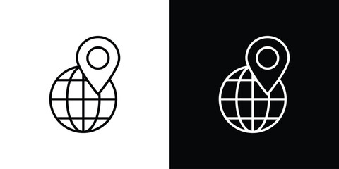 Global Logistic icon design element. Linear style vectors