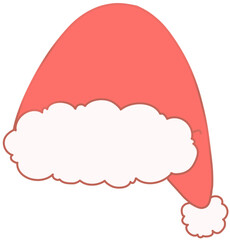 Cute Santa Hat Christmas red Vector Illustration Element