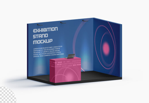 Exhibition Booth Display Stand Mockup Isolated