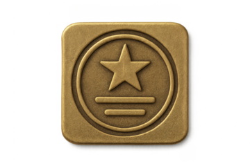Golden star symbol badge representing achievement and quality